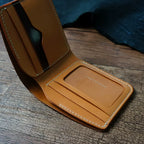 Handcrafted Chocolate Brown Shell Cordovan Leather Wallet with Italian Gattuso Oily Calfskin Lining
