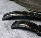 Handcrafted Black American Alligator Leather Watch Strap