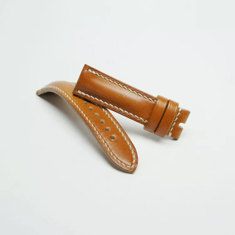 Handcrafted Amber Shell Cordovan Leather Watch Strap