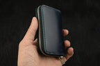 Handcrafted Oil Aniline Dyed Navy Blue Shell Cordovan Leather Wallet