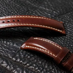 Handcrafted Chestnut Brown Shell Cordovan Leather Watch Strap
