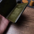 Handcrafted Olive Green Italian Pueblo Leather Card Holder