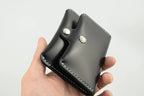 Handcrafted Oil Aniline Dyed Black Shell Cordovan Leather Cardholder