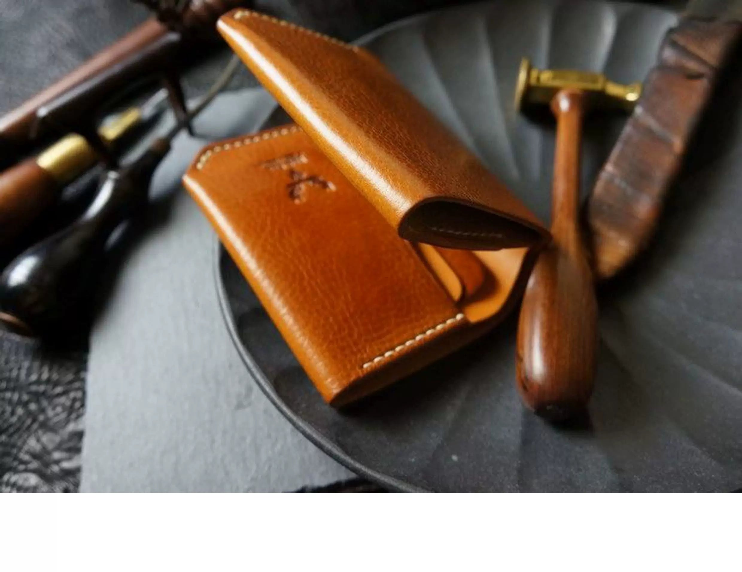 Handcrafted Italian Tuscany Stuffed Leather Wallet — With Natural Tumbled Grain & Rich Pull-Up