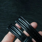 Handcrafted Black Shell Cordovan Watch Strap with Double Padding