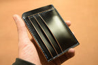 Handcrafted Vegetable-dyed Black Shell Cordovan Leather Cardholder