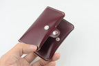 Handcrafted Oil Aniline Dyed Burgundy Shell Cordovan Leather Cardholder
