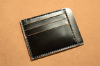 Handcrafted Vegetable-dyed Black Shell Cordovan Leather Cardholder