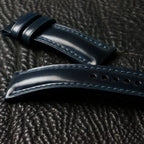Handcrafted Navy Horween Shell Cordovan Watch Strap