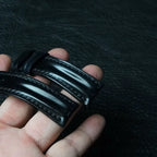 Handcrafted Black Shell Cordovan Watch Strap with Double Padding