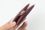Handcrafted Oil Aniline Dyed Burgundy Shell Cordovan Leather Cardholder