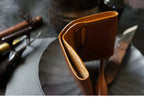 Handcrafted Italian Tuscany Stuffed Leather Wallet — With Natural Tumbled Grain & Rich Pull-Up