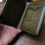 Handcrafted Olive Green Italian Pueblo Leather Card Holder
