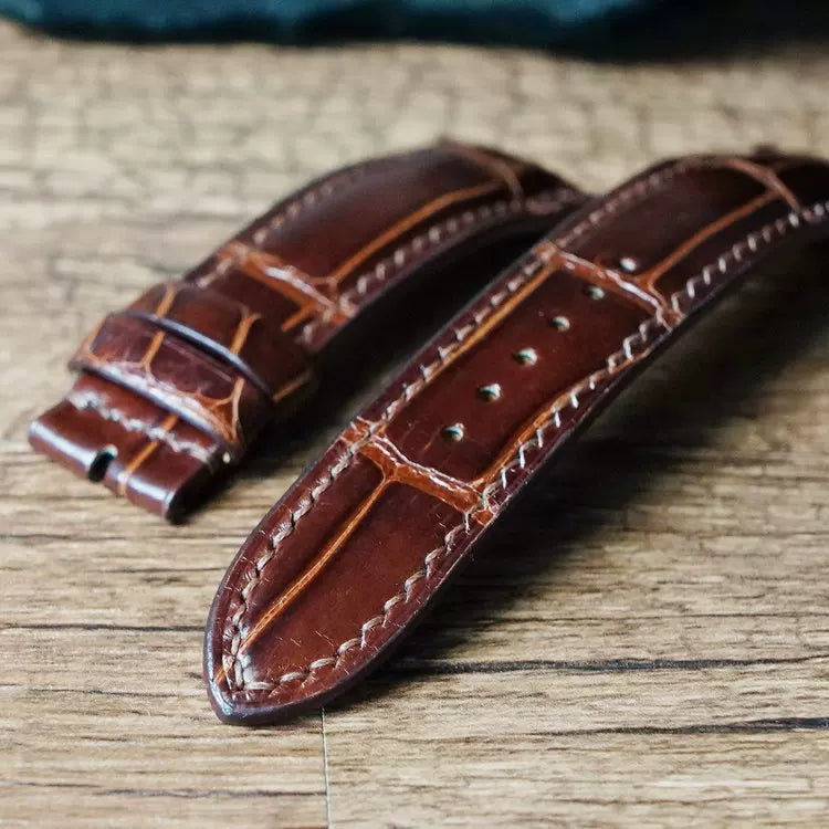 Handcrafted Dark Brown Alligator Watch Strap – HCP French Tannery Leather