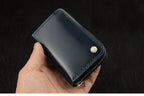 Handcrafted Oil Aniline Dyed Navy Blue Shell Cordovan Leather Wallet