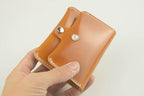 Handcrafted Oil Aniline Dyed Ginger Shell Cordovan Leather Cardholder