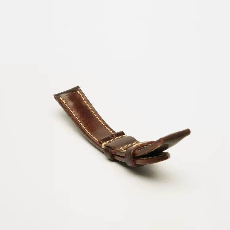 Handcrafted Dark Brown Horween Shell Cordovan Watch Strap