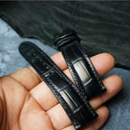 Handcrafted Black American Alligator Leather Watch Strap