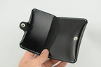 Handcrafted Oil Aniline Dyed Black Shell Cordovan Leather Cardholder