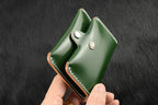 Handcrafted Oil Aniline Dyed Green Shell Cordovan Leather Cardholder