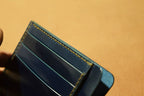 Handcrafted Oil Aniline Dyed Navy Blue Shell Cordovan Leather Cardholder