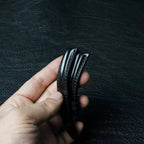 Handcrafted Black Shell Cordovan Watch Strap with Double Padding