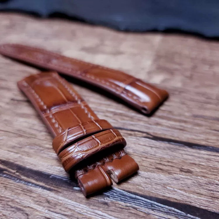 Handcrafted Saddle Brown Alligator Watch Strap – HCP French Tannery Leather