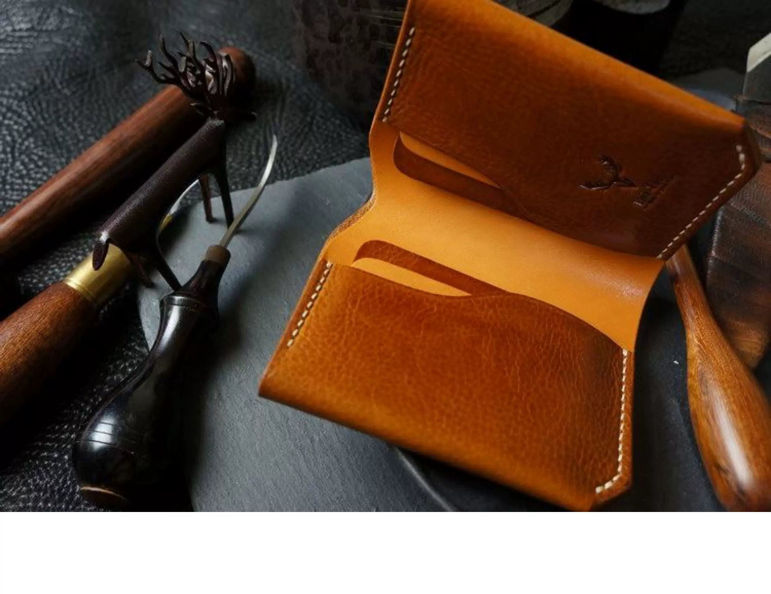 Handcrafted Italian Tuscany Stuffed Leather Wallet — With Natural Tumbled Grain & Rich Pull-Up