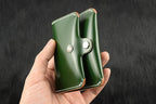 Handcrafted Oil Aniline Dyed Green Shell Cordovan Leather Cardholder
