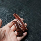 Handcrafted Chestnut Brown Shell Cordovan Leather Watch Strap