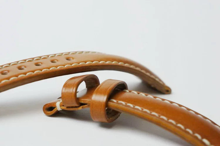 Handcrafted Amber Shell Cordovan Leather Watch Strap