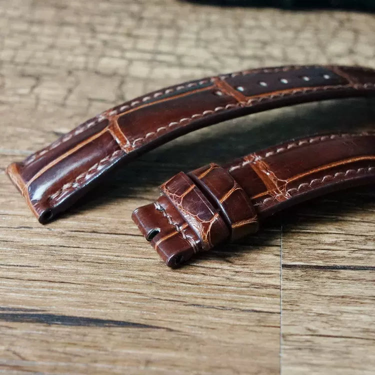 Handcrafted Dark Brown Alligator Watch Strap – HCP French Tannery Leather