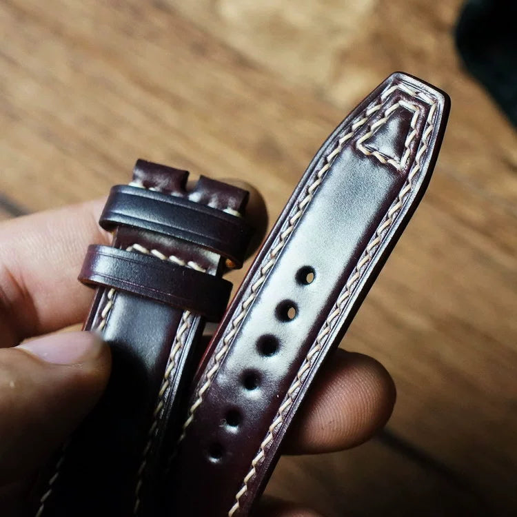 Handcrafted Horween Shell Cordovan Watch Strap