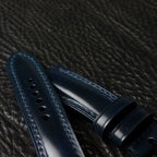 Handcrafted Navy Horween Shell Cordovan Watch Strap