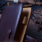 Handcrafted Burgundy Italian Tuscany Vegetable-Tanned Leather A5 Binder Journal