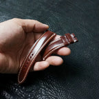 Handcrafted Chestnut Brown Shell Cordovan Leather Watch Strap