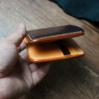 Handcrafted Chocolate Brown Shell Cordovan Leather Wallet with Italian Gattuso Oily Calfskin Lining