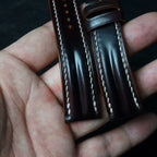 Handcrafted Chocolate Brown Shell Cordovan Watch Strap with Double Padding