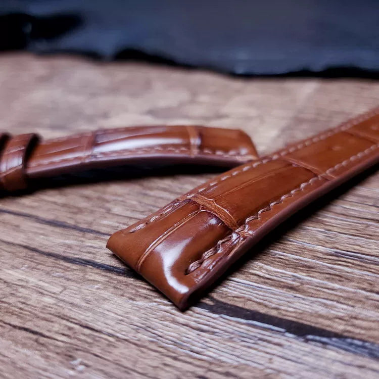 Handcrafted Saddle Brown Alligator Watch Strap – HCP French Tannery Leather