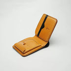Handcrafted Agate Black Shell Cordovan Leather Wallet with Italian Gattuso Oily Calfskin Lining