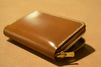 Handcrafted Oil Aniline Dyed Amber Shell Cordovan Leather Wallet