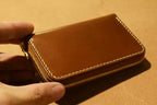 Handcrafted Oil Aniline Dyed Amber Shell Cordovan Leather Wallet