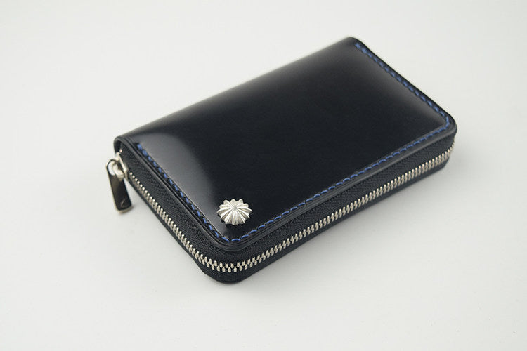 Handcrafted Oil Aniline Dyed Black Shell Cordovan Leather Wallet