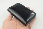 Handcrafted Oil Aniline Dyed Black Shell Cordovan Leather Wallet