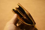 Handcrafted Oil Aniline Dyed Amber Shell Cordovan Leather Wallet
