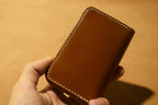 Handcrafted Oil Aniline Dyed Amber Shell Cordovan Leather Wallet