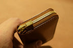 Handcrafted Oil Aniline Dyed Amber Shell Cordovan Leather Wallet