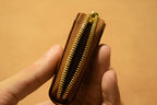 Handcrafted Oil Aniline Dyed Amber Shell Cordovan Leather Wallet