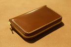 Handcrafted Oil Aniline Dyed Amber Shell Cordovan Leather Wallet